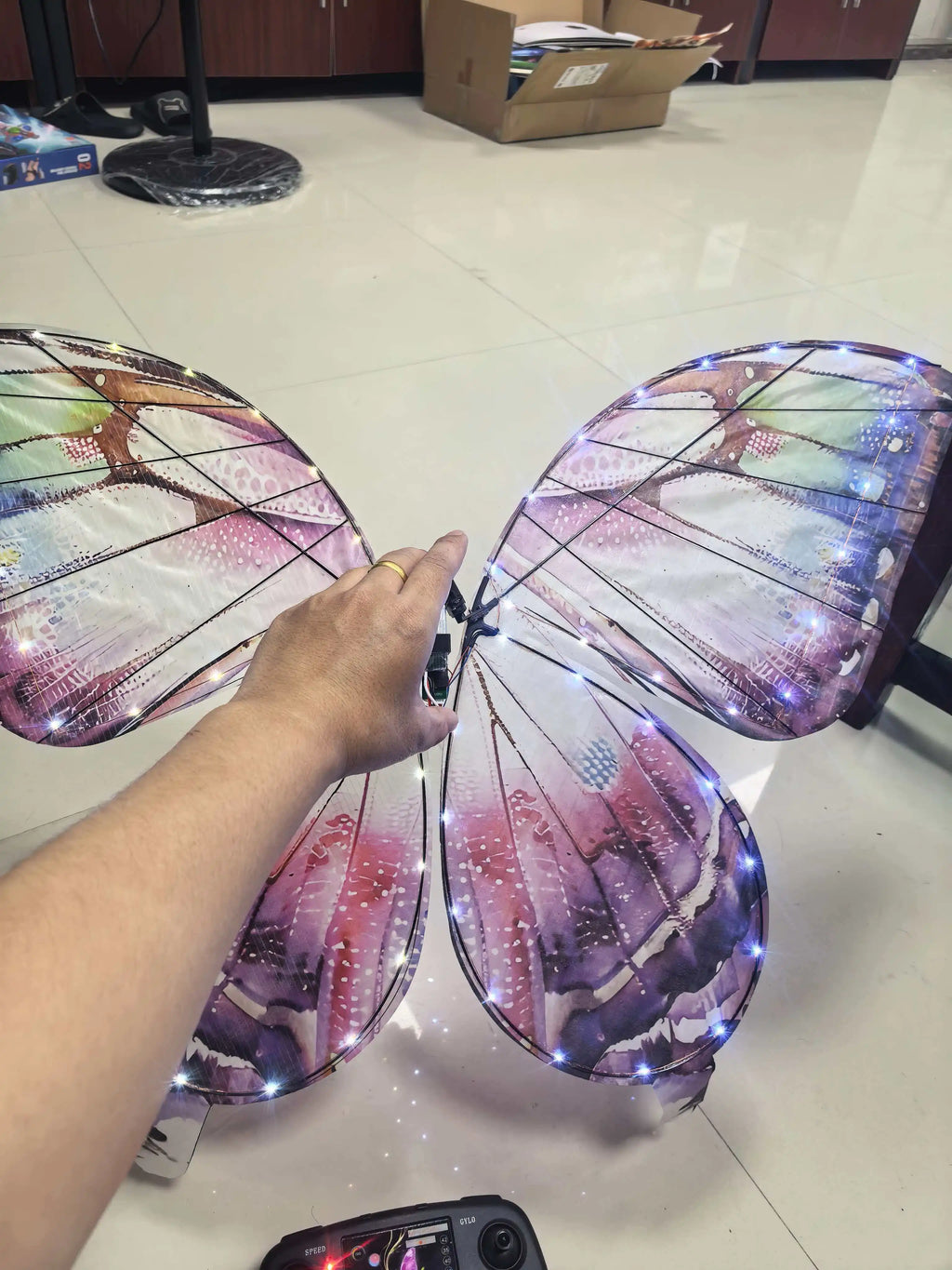 Remote Control Bionic Flapping Wing Butterfly Drone LED Light Ornithopter 2.4G RC Flying Butterfly Aircraft 7.4V Kids Gift