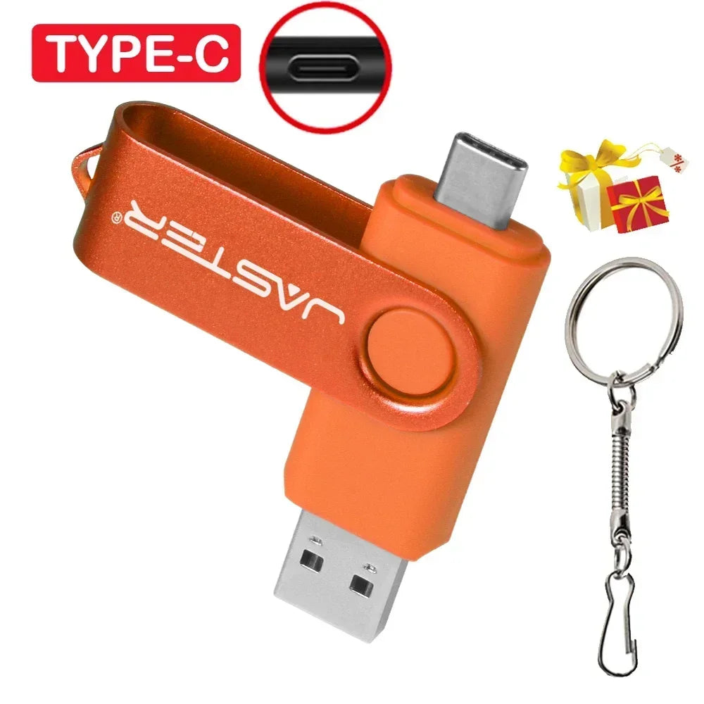 TYPE-C USB Flash Drive 128MB (Not GB) Real Capacity Pen Drive 64GB Free Key Chain Memory Stick Gift Red U Disk Blue 1G 2G 4G  8G