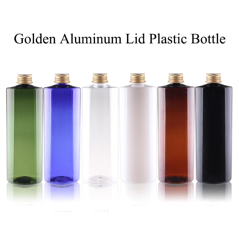 20pcs 100ML 120ML 200ML Empty Plastic Bottle With Aluminum Lid 500ML Flap Lid Refillable Bottle Cosmetic Container JX141-20