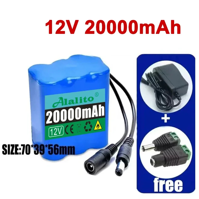 NEW 12V 3S4P 20000mah battery 18650 Li-ion 40Ah Rechargeable batteries with BMS Lithium Battery packs Protection Board +Charger