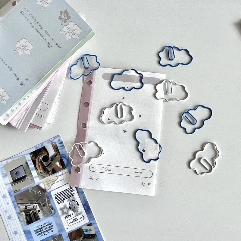 10pcs Cloud Paper Clips Creative Shapes Cute Paper Clips Bookmark Decoration Card Pins