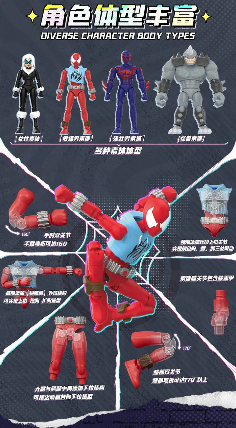 In Stock BLOKEES Marvel Comics Star Edition GV01 GV06 Spider-Man Scarlet Spider Shocker Splicing Toy Model Collection Gift