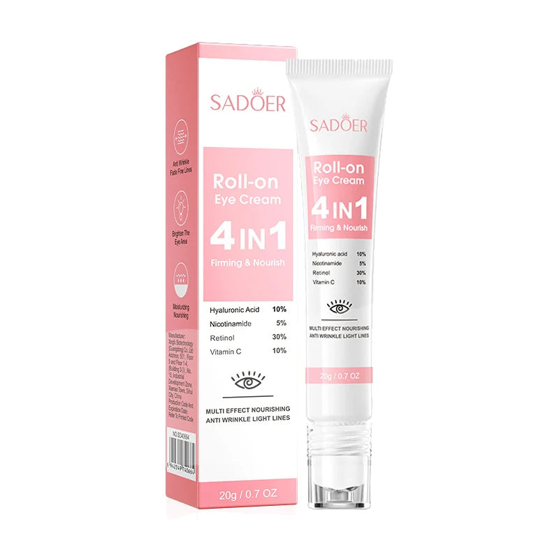1/2/3pcs SADOER Eye Cream Retinol Nicotinamide Hyaluronic Acid Vitamin C Anti Dark Circle 4in1 Moisturizing Anti-Aging Eye Serum