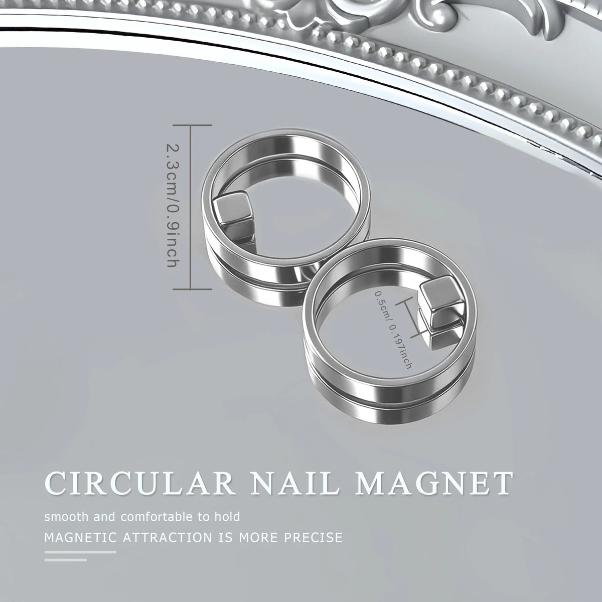 Magnetic Ring Hollow Cat Eye Tool Professional Black Hole Cat‑Eye Design DIY Nail Art Accessory