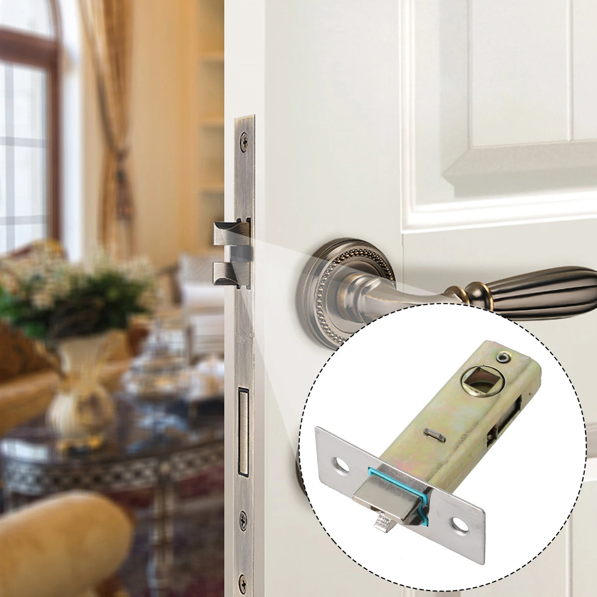 Door Lock Core Tubular Latch Internal Bolt Facility Sprung Catch Lock Core Tongue Lockcase Fitting Bathroom Insert Core Hardware