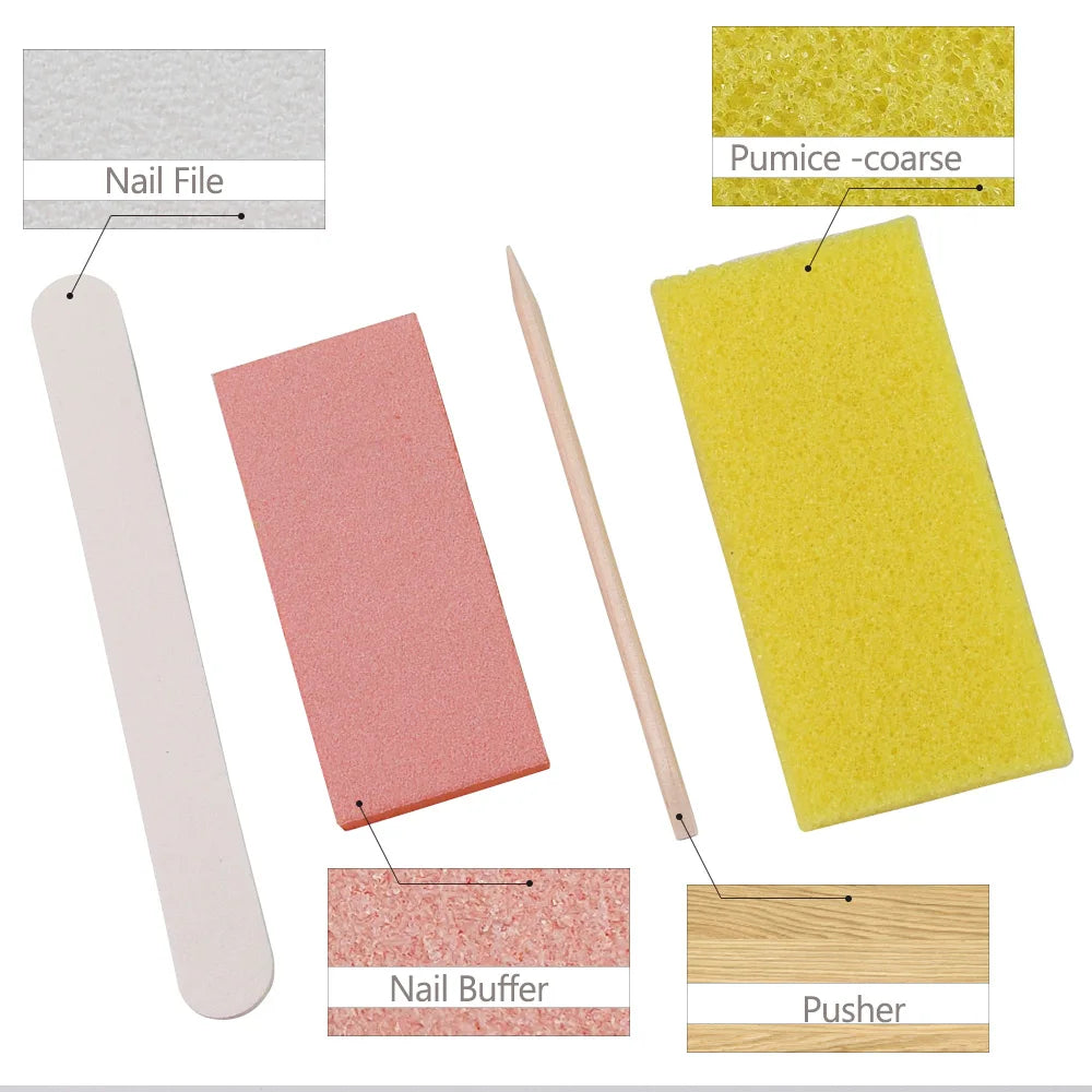 800 Sets/Carton Disposable Pedicure Kits Nail Sets Sand File Buffer Sponge Block Manicue Tools