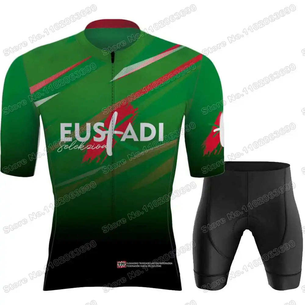 2026 Euskadi Basque Country Team Cycling Jersey Set Euskadiko Cycling Clothing Summer Road Bike Shirts Suit Bicycle Bib Shorts