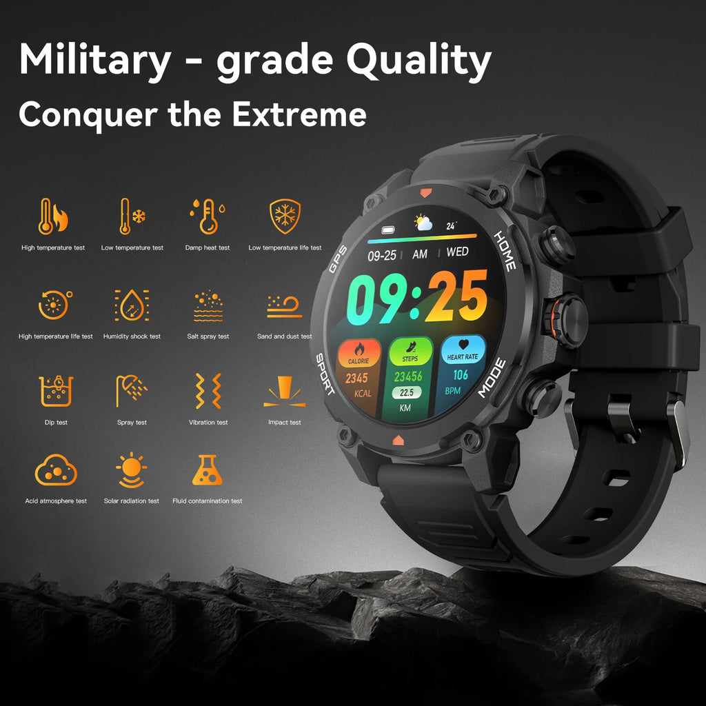 2025 Men's Smart Watch 1.43'' AMOLED GPS 150+ Sports Tracker 5ATM Swimming Health Monitor BT Call For Android iOS Smartwatches