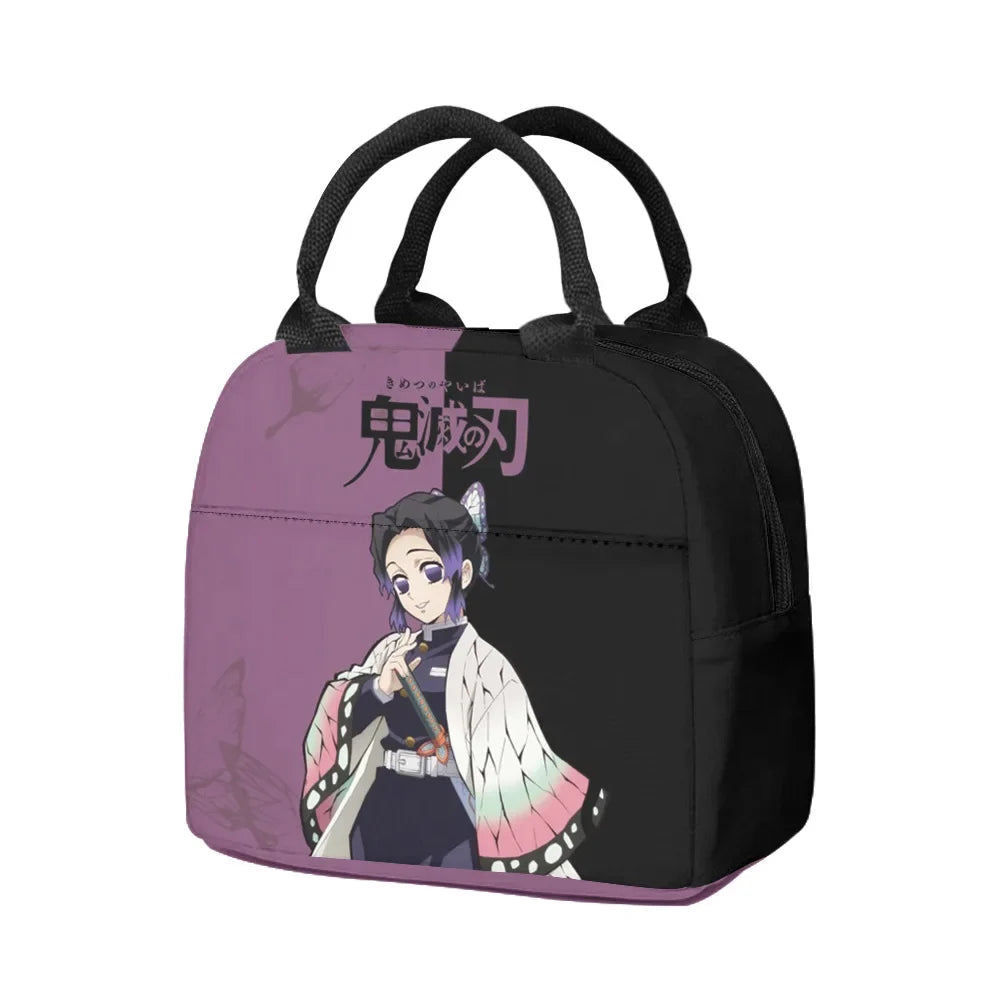 New Anime Peripheral Demon Slayer 3D School Backpack Lunch Bag Pencil Case 3-Piece Set Printed Holiday Gift for Students Gift
