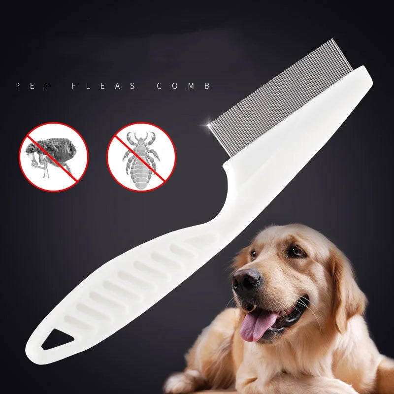 1pc Pet Combs, Dog Flea Combs, Cat Flea Combs, Plastic Close-tooth Combs, Stainless Steel Fine Cat Hair Detangling Release Comb