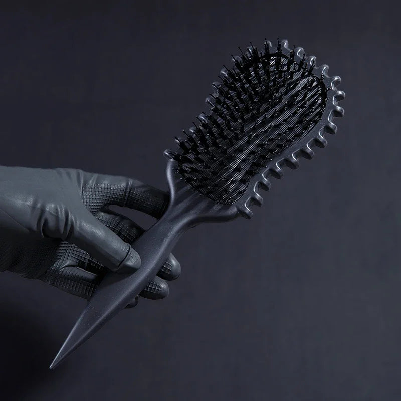 1pc Pink Curly Hair Brush with Black Bristles - Curl Defining and Shaping Comb  Hair Styling Tools Durable Hairbrush
