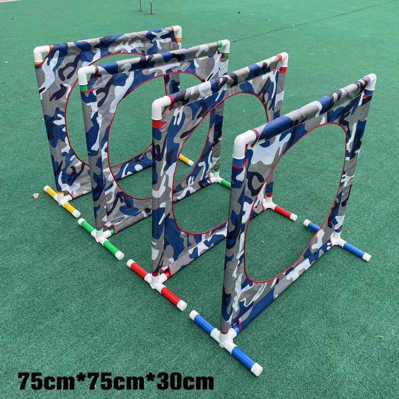 Kids Agility Obstacle Course Toys Colorful Jump Hurdle & Crawl Through Window Frame Children Sensory Integration Training Indoor