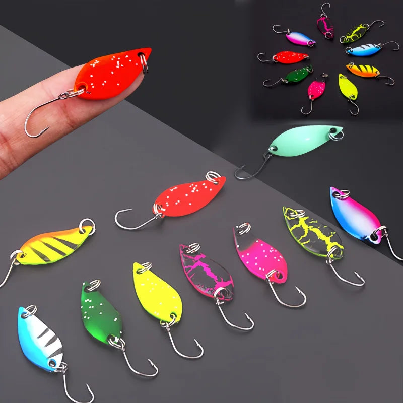 12-1PC Trout Bait Metal Spoon Fishing Lure Wobbler Casting Jigging Tackle Accessories Pesca Multi-color Long-casting Lure Bait