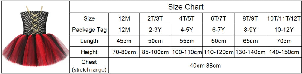 Girls Pirate Costume Kids Halloween Carnival Party Dress Up Clothes Black Red Toddler Girls Pirates Tulle Princess Tutu Dress