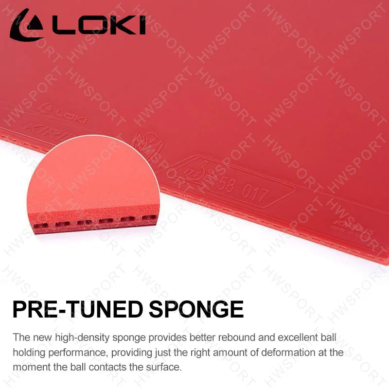 LOKI KIRIN K5 Table Tennis Rubber Non-sticky ITTF Approved Ping Pong Rubber Sheet with Pre-tuned Loxa Sponge