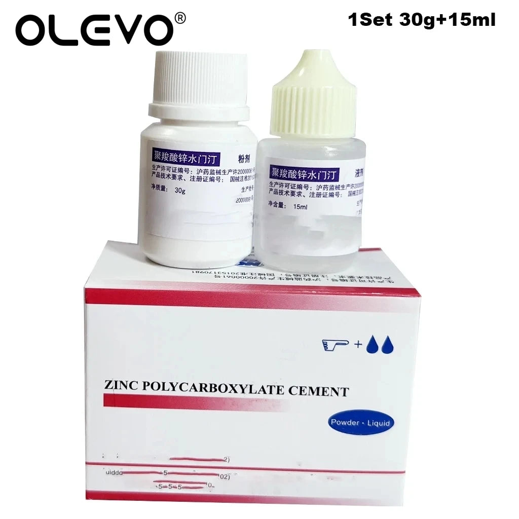 Zinc Polycarboxylate Cement Permanent Dental Cement Kit 15ml  Liquid 30g Powder Super Adhesive Denture Dentistry Materials