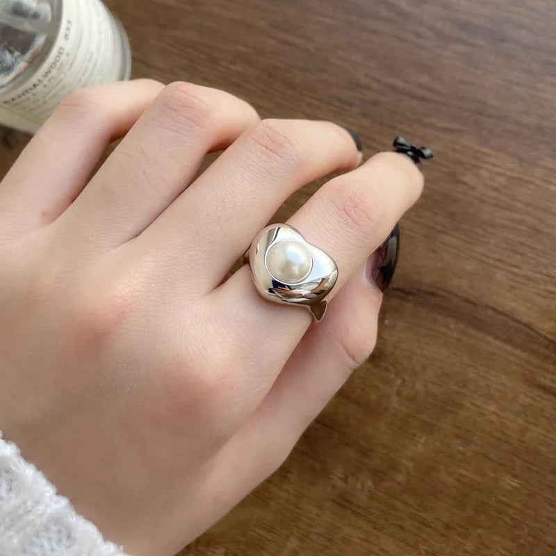 925 Sterling Silver Flower Geometry Ring For Women Girl Hollow Out Zircon Grace Wide Jewelry Gift Dropshipping