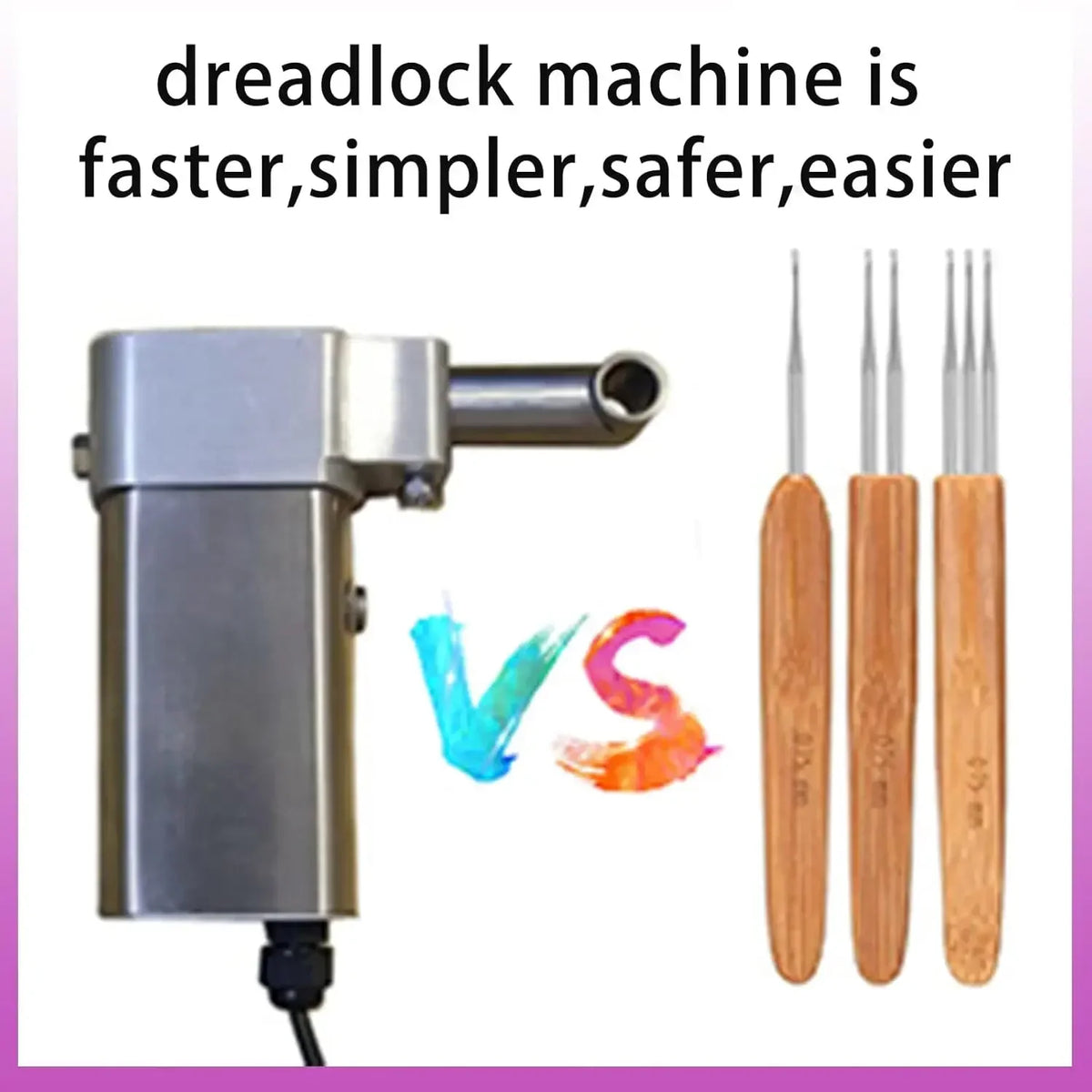 Dreadlocks Machine,Portable Automatic Dreadlock,with 6 Replacement Head6-16mm,Dreadlock Crochet Braiding Making Machine