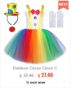 Animal Fox Halloween Costume for Girls Birthday Party Tutu Dress Kids Girl Photoshoot Outfit Children New Years Carnival Clothes