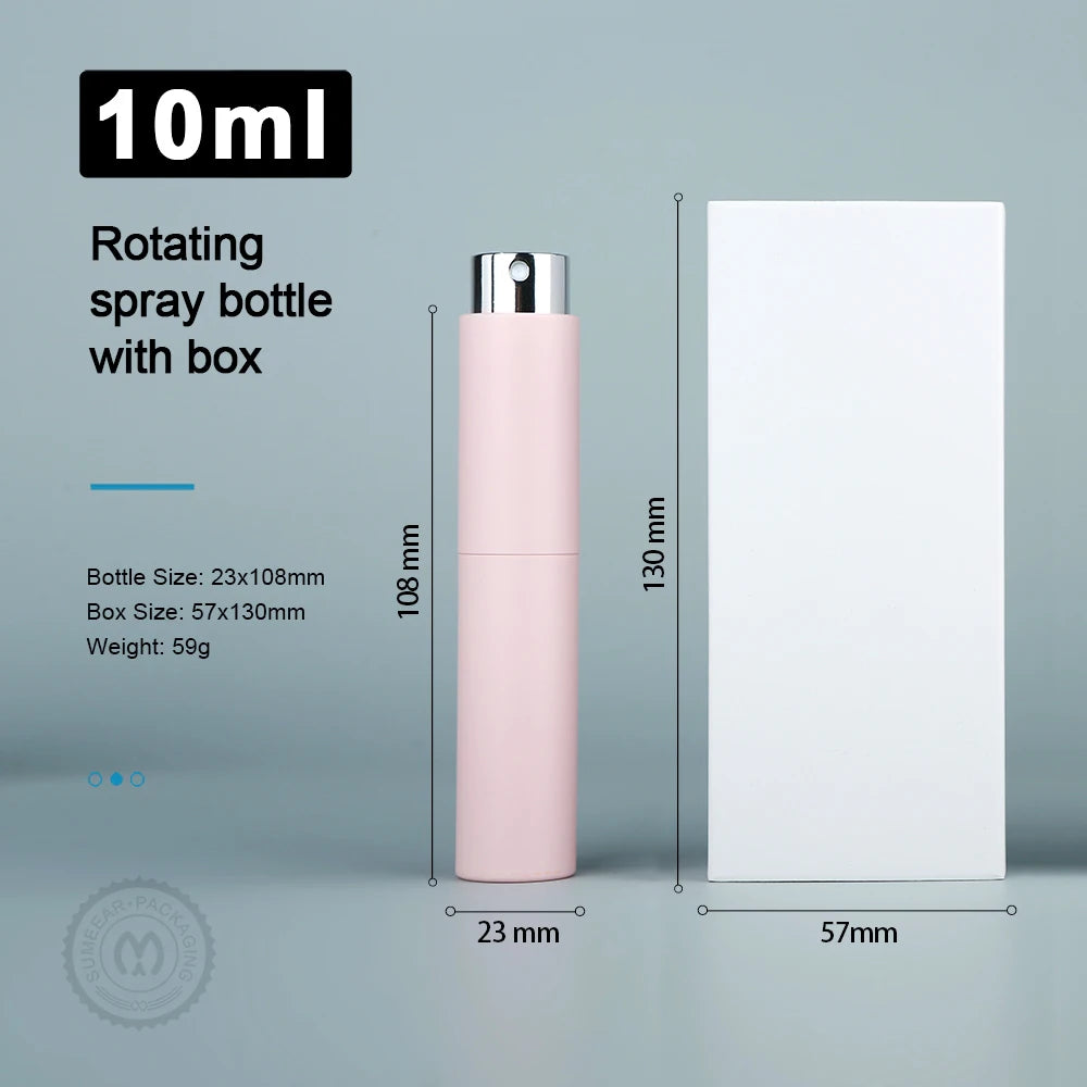 10/15/20pcs 10ml Perfume Bottle and Boxe Rotary Press Fine Mist Perfume Sprayers Reusable Perfume Gift Box Separate Bottles