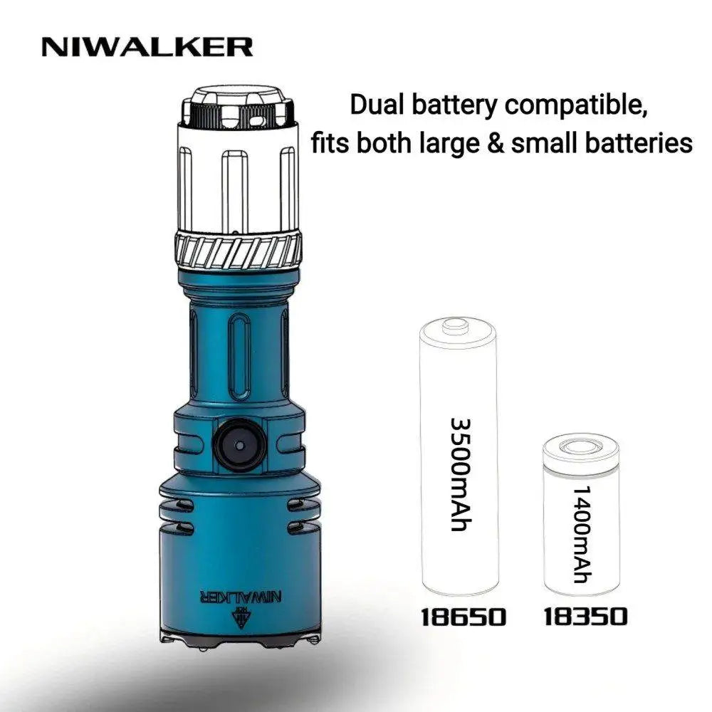 Niwalker N50S Long Range Compact EDC Flashlight 1750Im Led Rechargeable Light Mini Flash Light