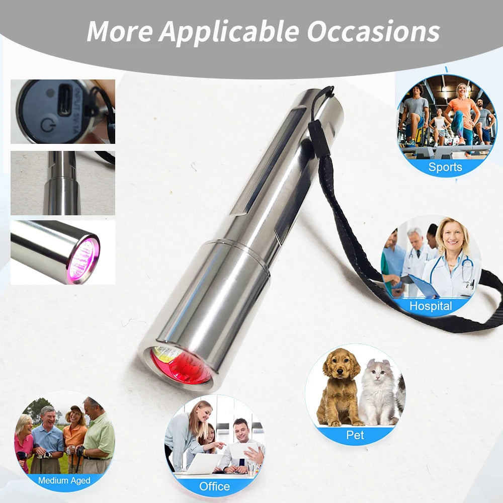 Deep Penetration LED Lamp for Joint Pain Relief, Muscle Recovery Equipment, Portable Handheld Massager Tool