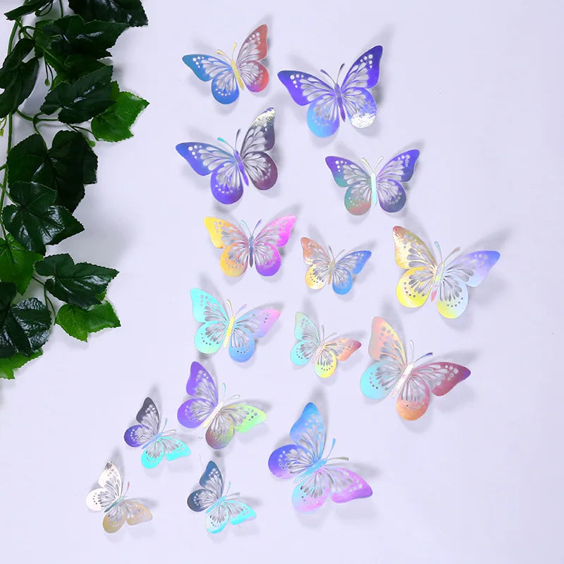 12 pcs Butterfly Cake Toppers Rose Gold for Birthday, Wedding, Engagement Occasions Dessert Decoration Cupcake Toppers DIY Gift