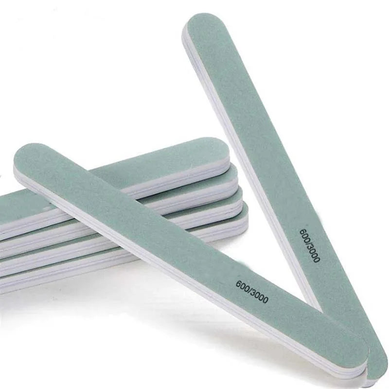 5/10 Pcs Pro Nail Files Buffer 600/3000 Grits Nail Art Sanding Buffing Manicure Pedicure Tools Set Polish Buffer Sponge Board