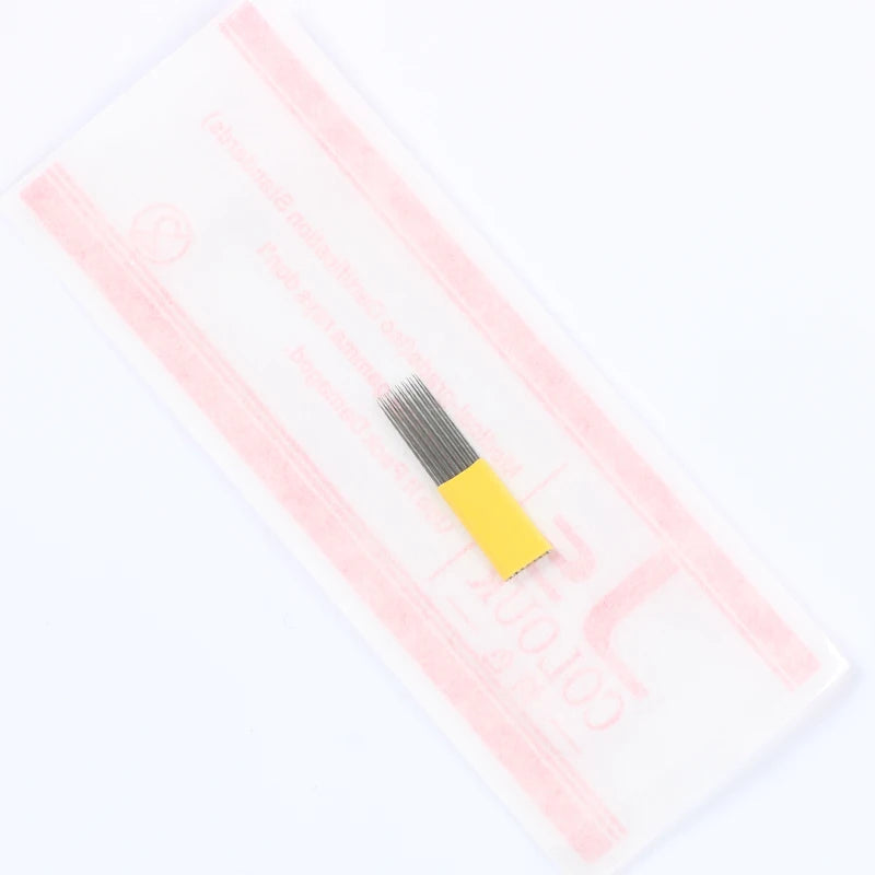 10/50/100pcs Microblading Eyebrow Needles 2row 15 17Pin Tattoo Blade Needles For Manual Pen Pigment Eyebrow  Lip Makeup Supplies