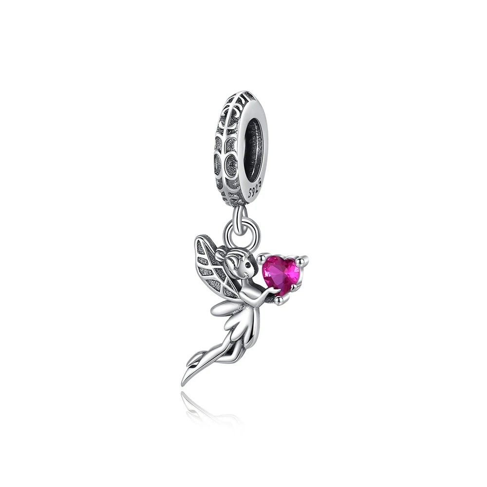 Exquisite 925 Sterling Silver Cute Dinosaur Turtle and Rabbit Couple Heart Charm Fit DIY Bracelet Necklace Casual Matching Gifts
