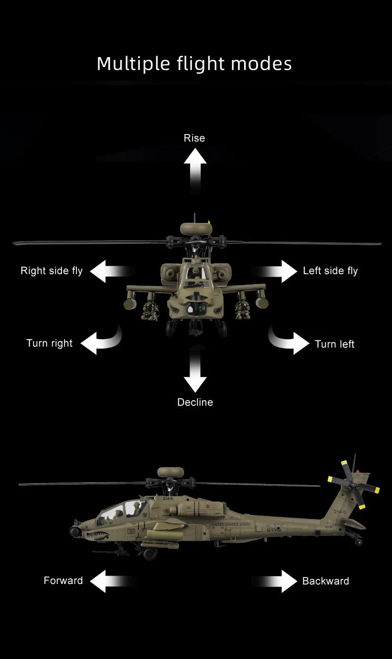 2026 New RC ERA C170 AH-64 Apache 1:48 Auto Stabilized Helicopter