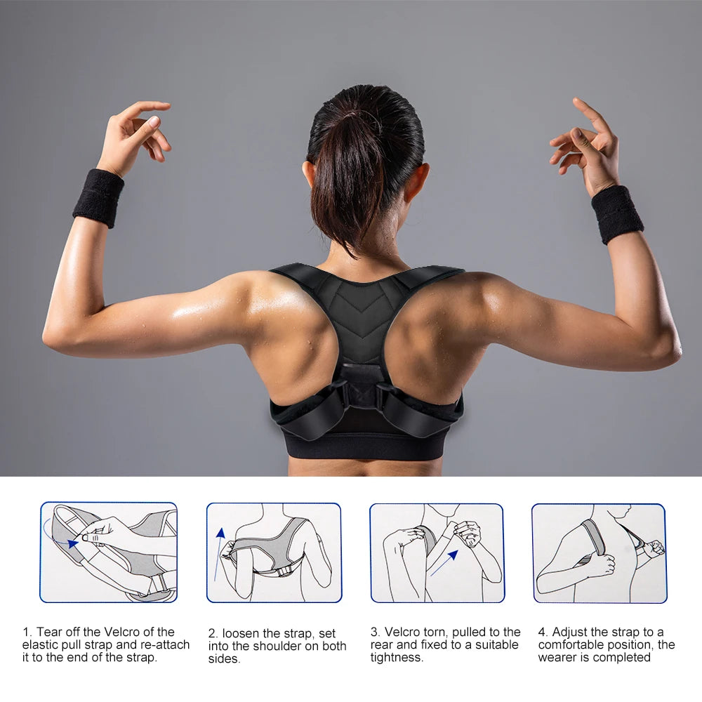RGGMQQ Adjustable Posture Corrector for Men & Women, Comfortable Shoulder Brace Support for Neck, Back & Shoulder Pain Relief
