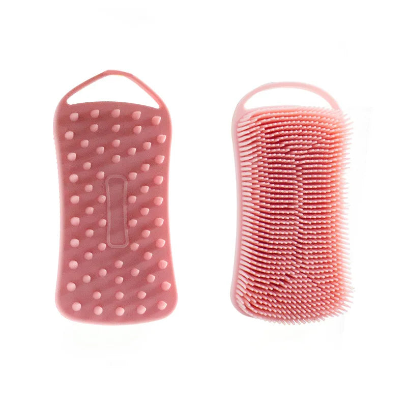 Double Sided Silicone Shower Brush 2 In 1 Exfoliating Body Brush Multi-Function Skin Cleaning Silicone Bath Brush Massage Brush