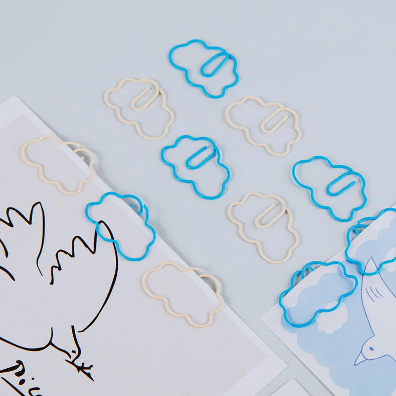 10pcs Cloud Paper Clips Creative Shapes Cute Paper Clips Bookmark Decoration Card Pins