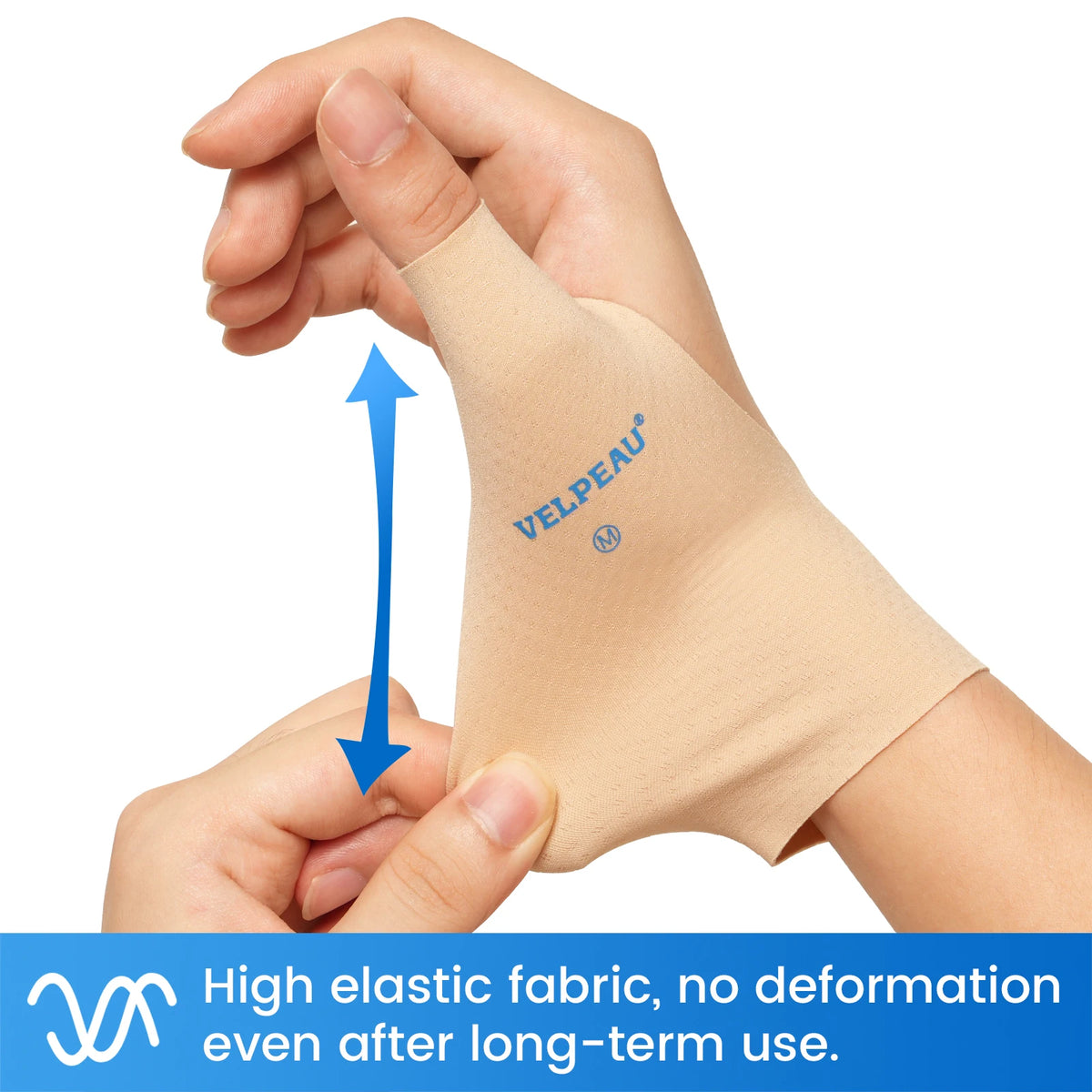 VELPEAU Thumb Compression Sleeve for Mild Arthritis Pain and Sports, Thumb Splint Support Liner Universal for Both Hands, 2PCS