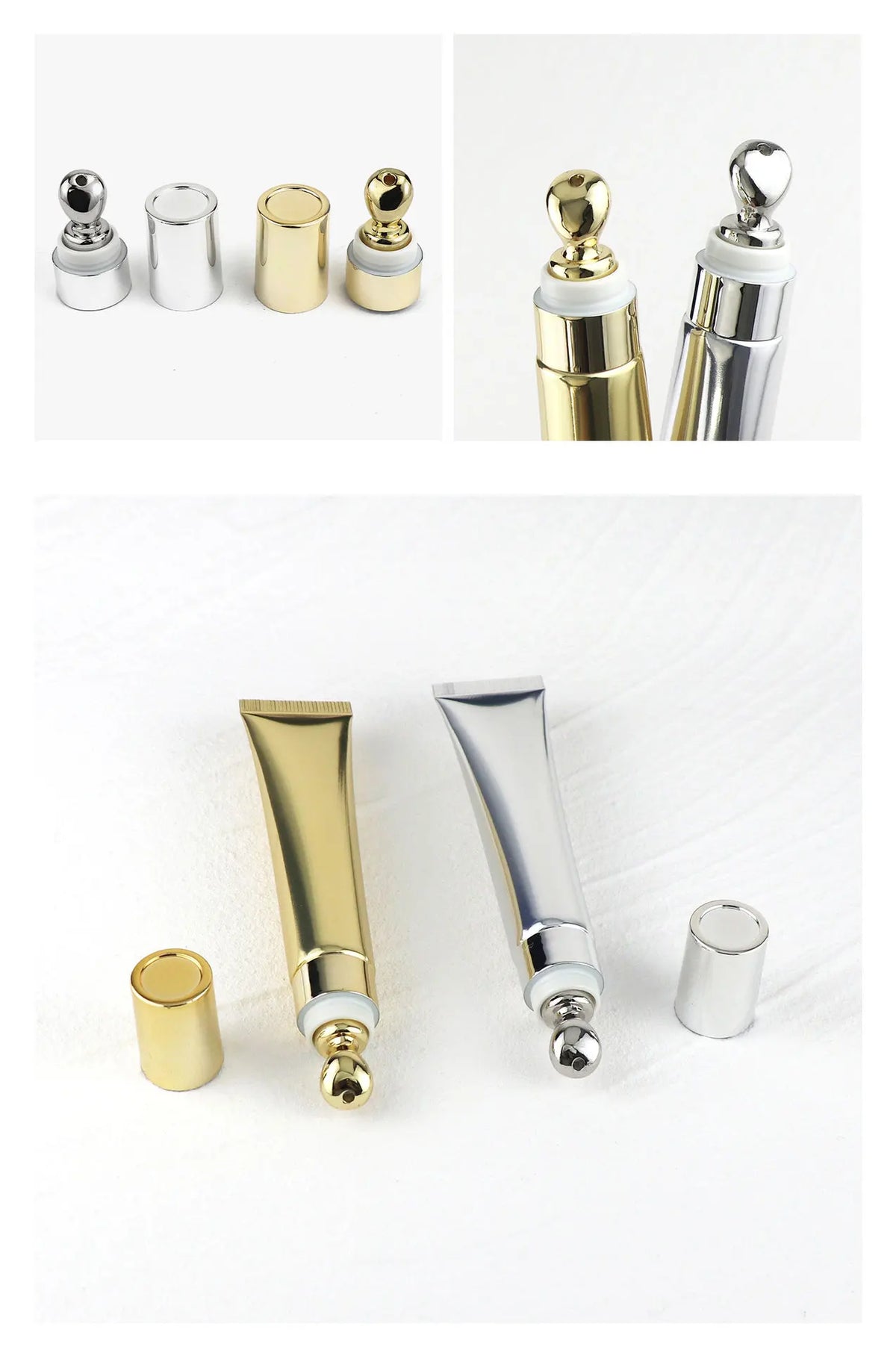 20ml Lip Gloss Tube Custom Logo Empty Squeeze Plastic Liquid Lipstick Metal Tip Lip Oil Balm Container Metal Applicator 30pcs