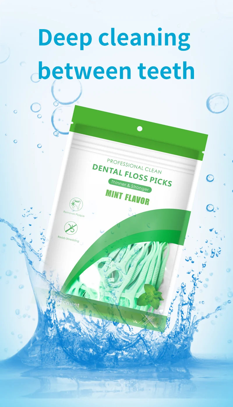 100PCS MINT DENTAL FLOSS FRESH MOUTH Cleaning Tools Floss Set Clean Between Teeth Toothpicks Boxed Dental Floss Picks