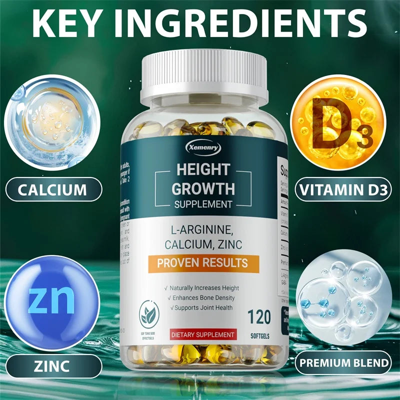 Height Growth Supplements - Bone Strengthening and Growth Promotion for Children, Teens and Adults