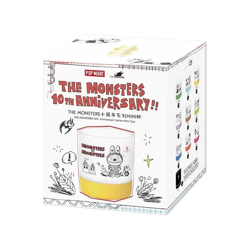 Genuine POP MART Anime Periphery THE MONSTERS LABUBU 10th Anniversary Series Mini Cup Blind Box Home Decor Desktop Birthday Gift