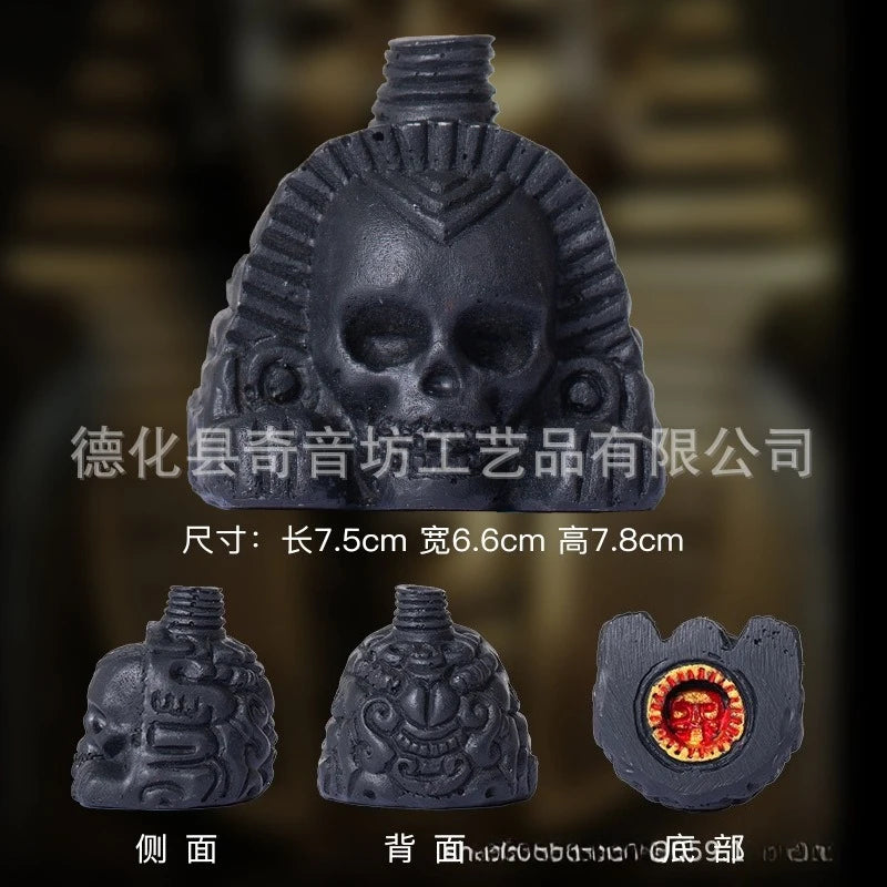 1PC Aztec Death Whistle Skull Head, Eerie Screaming Noise Maker for Party Prank or Halloween Gift of Resin Craft Toy