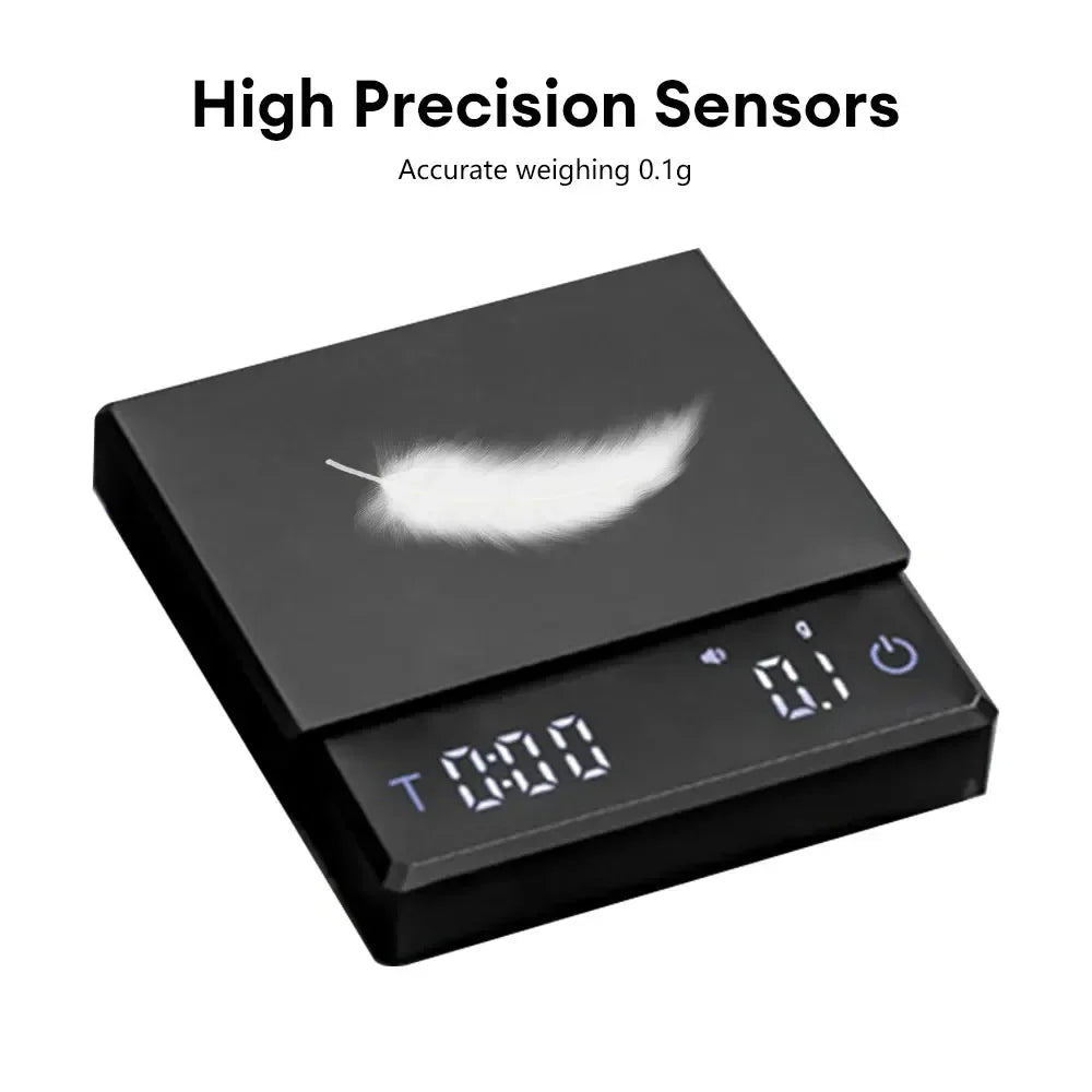Youpin Kitchen Coffee Scale with Timer Rechargeable Digital Scale 0.1g High Precision 3 Modes Drip Espresso Scale Barista