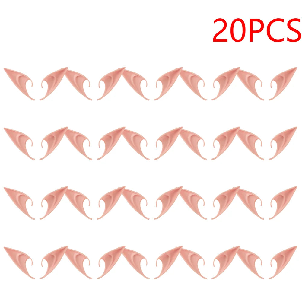 1-20pair Mysterious Angel Elf Ears Artificial Latex Ears for Halloween Decor Fairy Cosplay Costume Masquerade Accessories