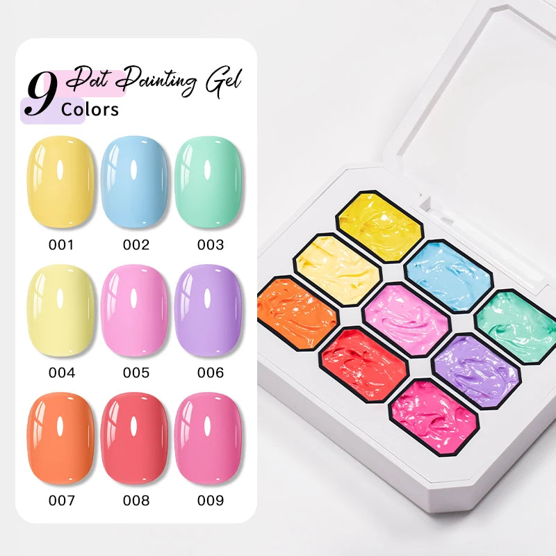 1-9Colors Candy Oil Painting 3D Sculpture Creative DIY Gel Soak Off Gel Nail Modeling Gel Carving Nail Texture Glue Soild