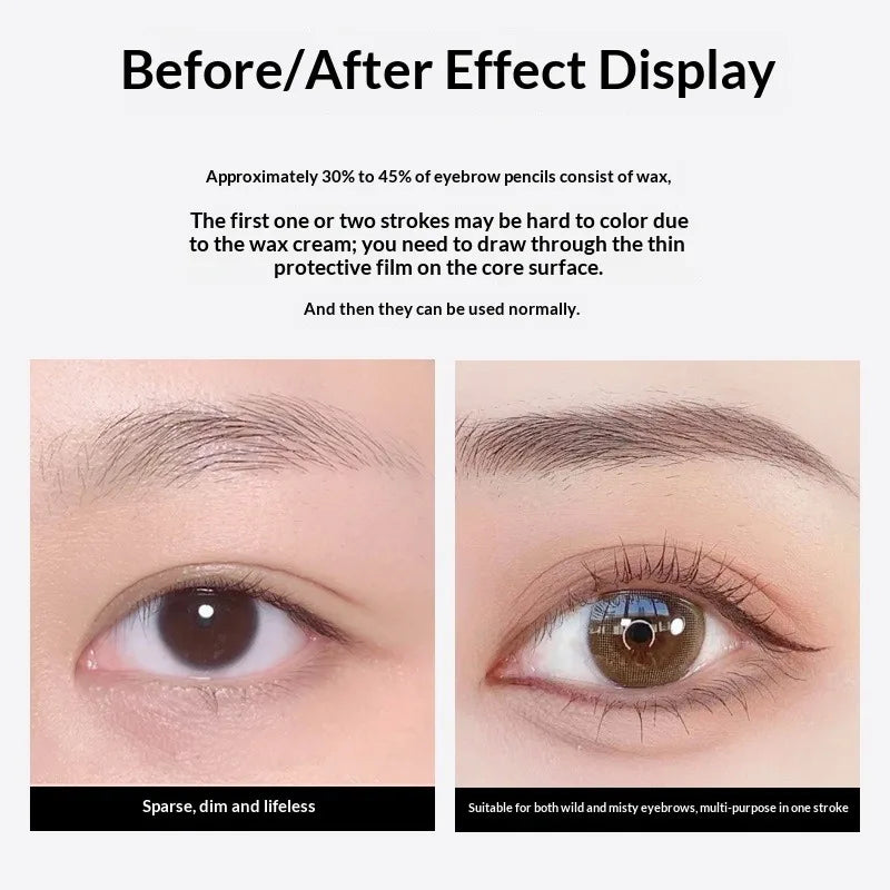 Ultra-Fine Micro Brow Pencil Waterproof Sweat-Resistant 3D Natural Shaping Hard Core Defined Hair-Like Strokes Eyebrow Makeup
