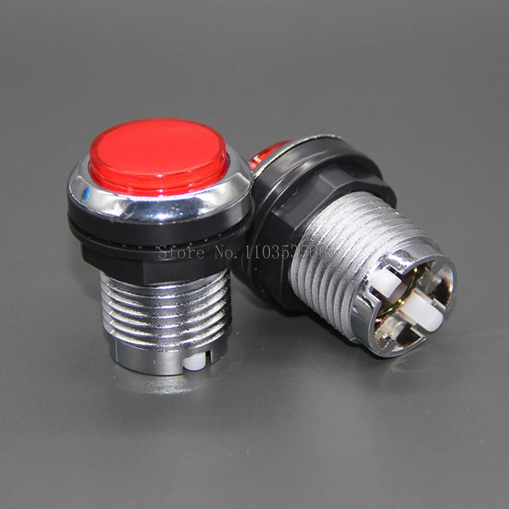 1PCS CHROME Plated illuminated arcade push button 5V 12v LED Arcade Start Push Button with microswitch for Arcade game DIY