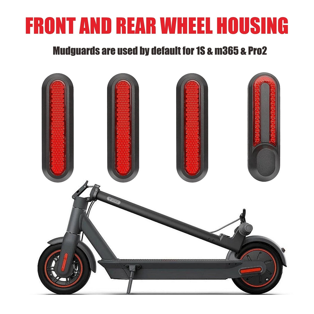 1 set of reflective strip skateboard wheel hub cover with screws rear wheel protection decorative shell for M365/PRO/PRO2