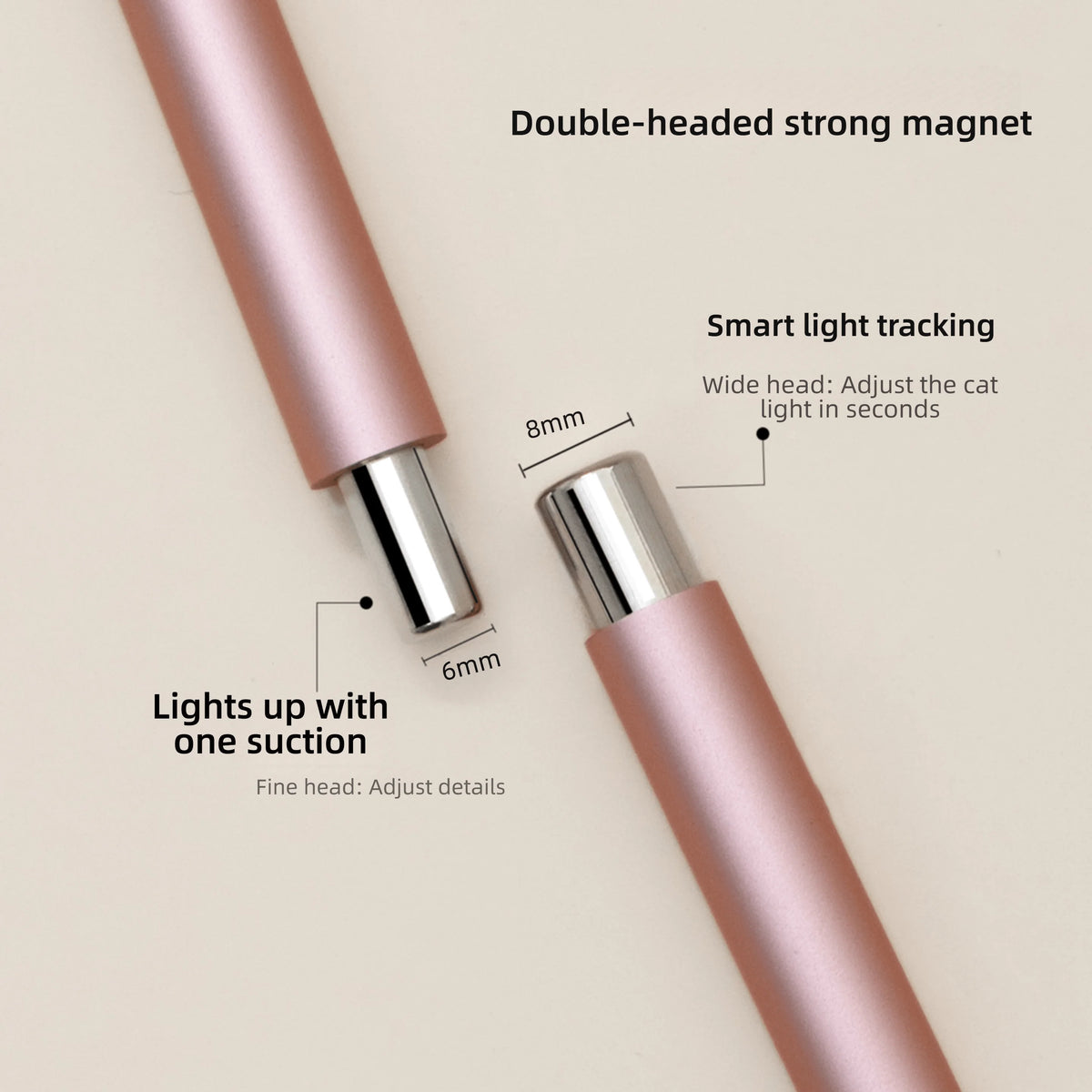 1pcs Little Wand Double Head Nail Magnetic Stick for Cat Eye Nail Gel Strong Magnet Steel Ball Detachable Manicure Magnetic Tool
