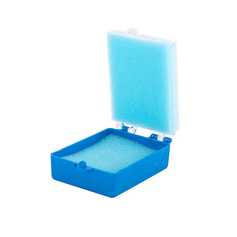 100/50Pcs Denture Storage Box Dental Implant Storage Box Plastic Tooth Box With Sponge Teeth Cleaning Tools Dentistry Materials
