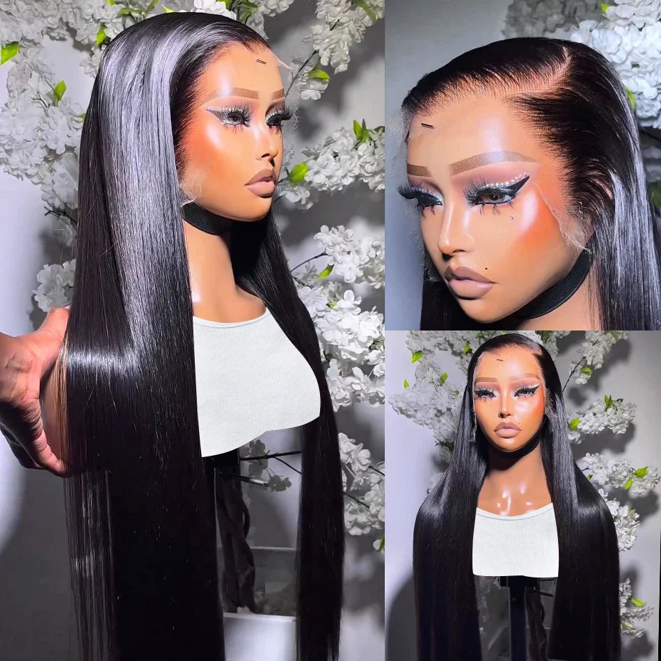 100% Human Hair Wigs Straight Lace Front Wig 13x4 13x6 Lace Frontal Wig 4x4 5x5 Lace Closure Wig Natural Color Virgin Hair Geeta