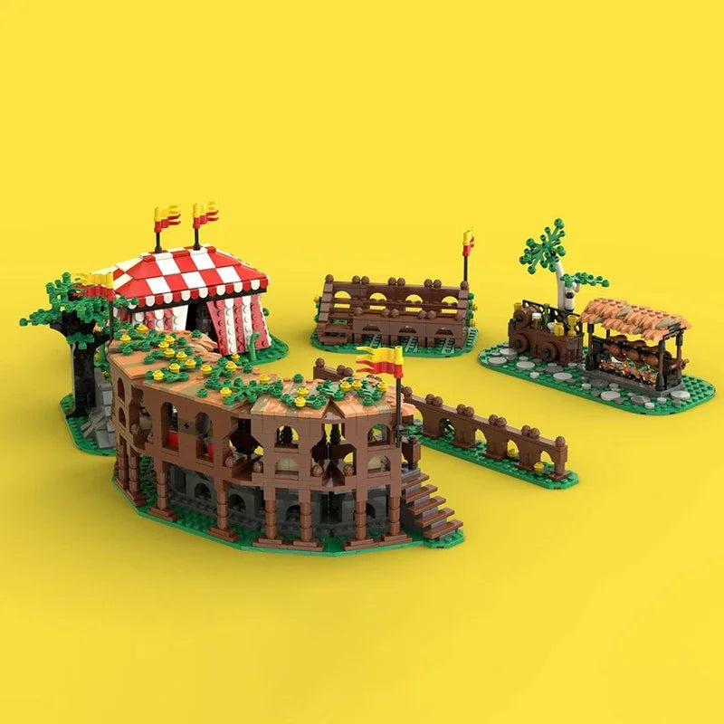 1882pcs Medieval Street View Lion Knights' Tournament model DIY creative ideas Child Toy Assembly Puzzle birthday Gift MOC-10305